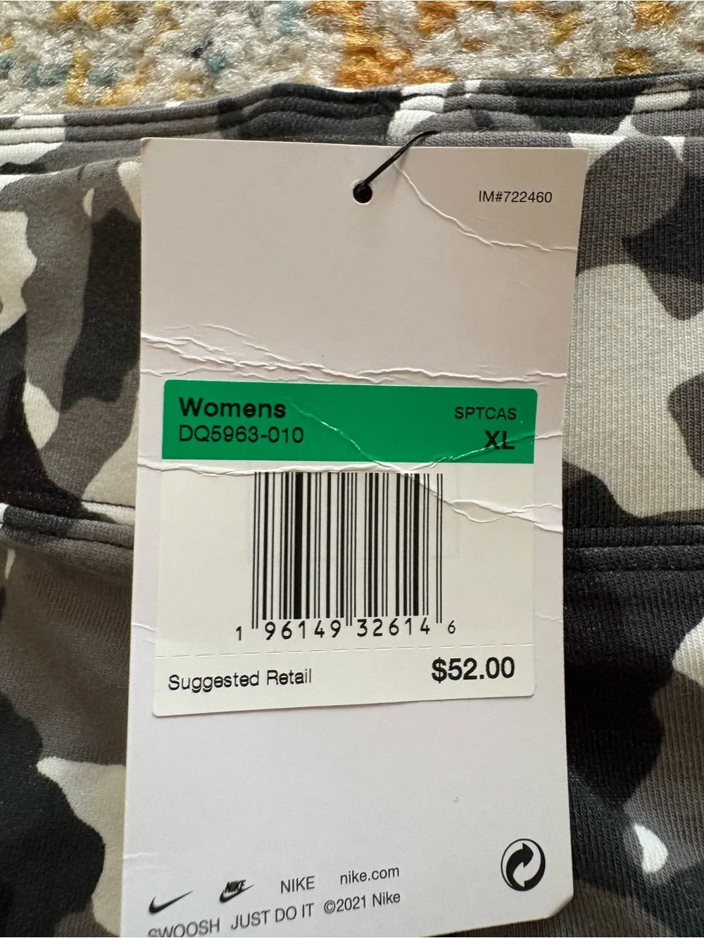 Nike Gray & Black Camo Tight-Fit High Rise Leggings